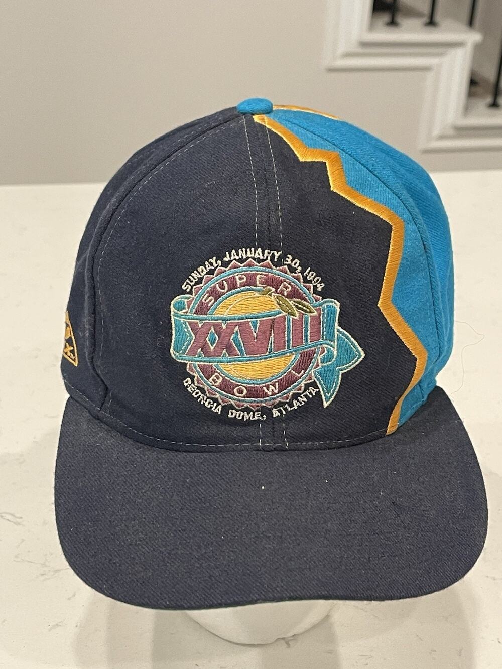 VTG 90s NFL Super Bowl XXVIII Shockwave Collision Snapback Cap Hat Apex One